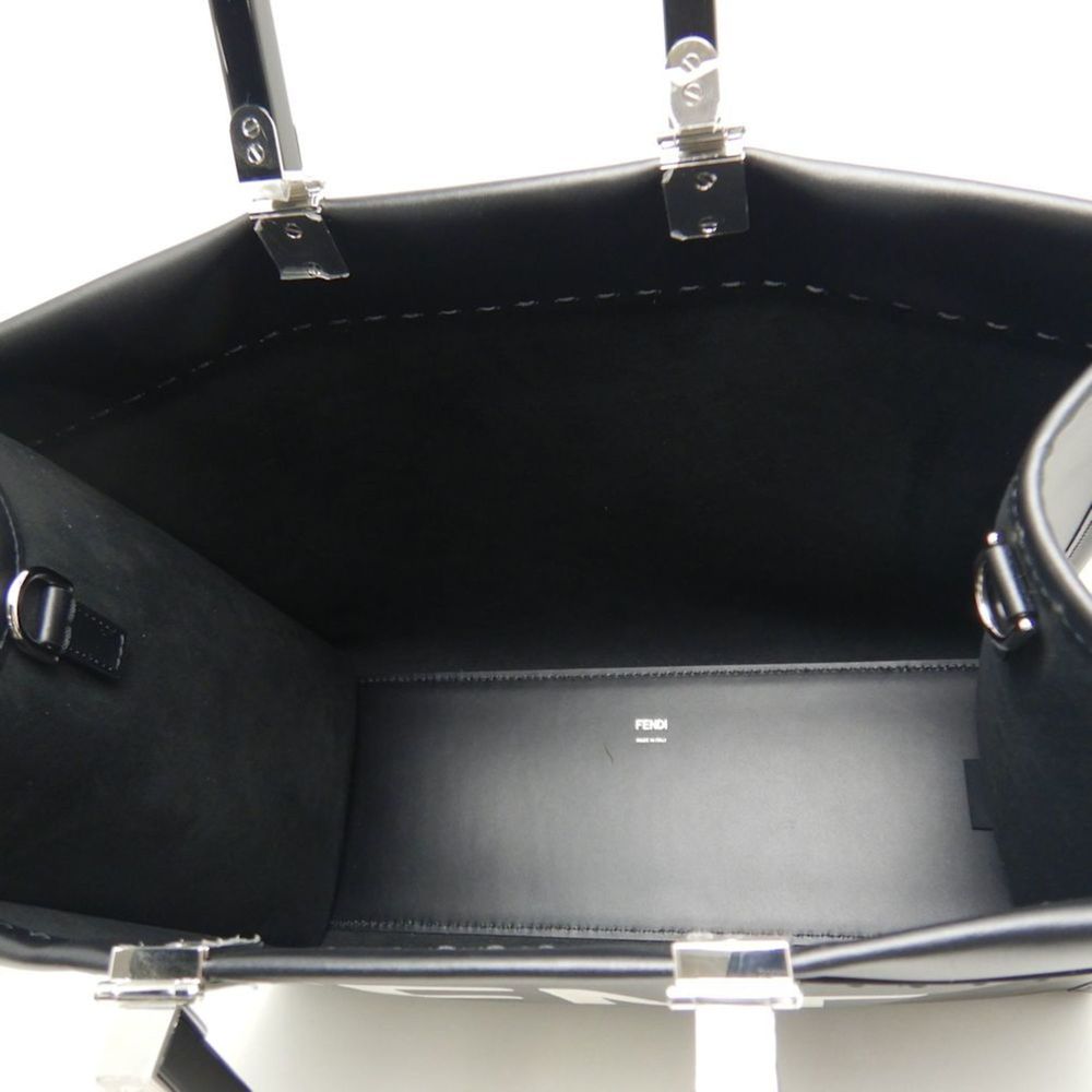 FENDI Sunshine Medium Tote Bag Calf Black - Picture 8 of 10